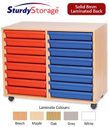 Sturdy Storage - Ready Assembled A3 Tray Unit - 16 Tray Unit