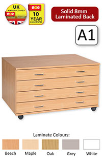 Ready Assembled 4 Drawer A1 Plan Chest