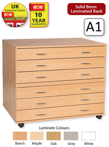 Ready Assembled 6 Drawer A1 Plan chest