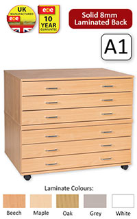 Ready Assembled 6 Drawer A1 Plan Chest