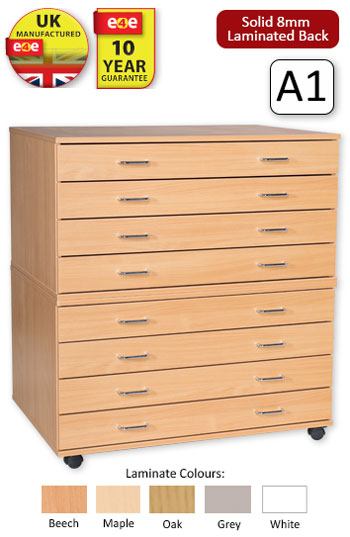 Ready Assembled 8 Drawer A1 Plan chest