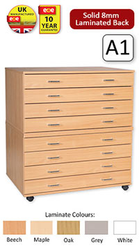 Ready Assembled 8 Drawer A1 Plan Chest