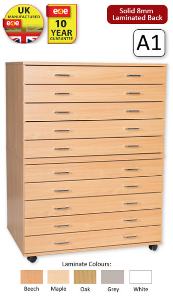 Ready Assembled 10 Drawer A1 Plan chest