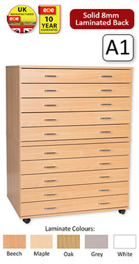 Ready Assembled 10 Drawer A1 Plan Chest