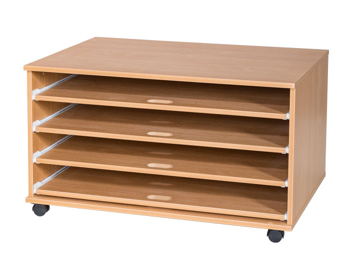 Ready Assembled 4 Sliding Shelves A1 Paper Storage Ready Assembled 4 Sliding Shelves A1 Paper Storage