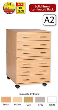 Ready Assembled 6 Drawer A2 Plan Chest