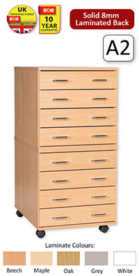 Ready Assembled 8 Drawer A2 Plan Chest