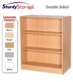 Sturdy Storage Double Sided Bookcase - 1200mm High