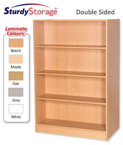 Sturdy Storage Double Sided Bookcase - 1500mm High