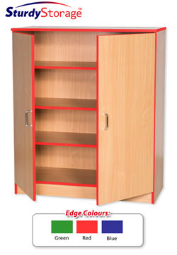 Sturdy Storage - 1250mm High Cupboard with Coloured Edge