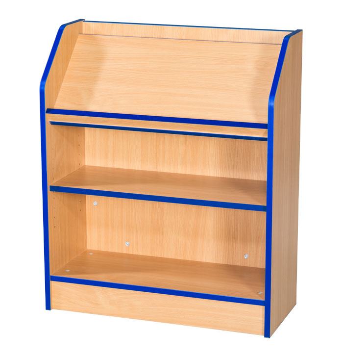 Folio Premium Library Bookcase with Angled Top Shelf - 5 Heights