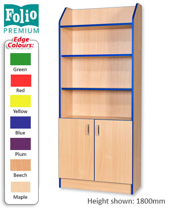 Folio Premium Library Bookcase Cupboard 750mm Wide - 5 Heights
