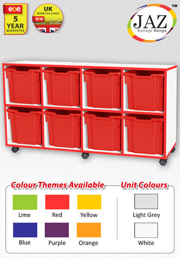 Jaz Storage Range - Quad Width Jumbo Tray Units