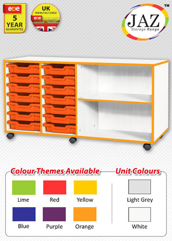 Jaz Storage Range - Quad Width Tray with Open Storage