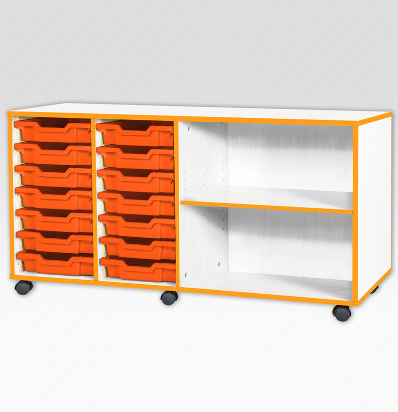 Jaz Storage Range - Quad Width Tray with Open Storage