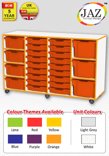 Jaz Storage Range - Quad Width Variety Tray Units