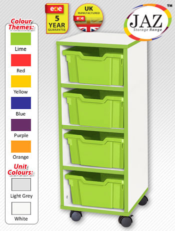 Jaz Storage Range - Single Width Deep Tray Units