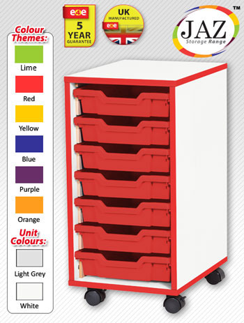 Jaz Storage Range - Single Width Shallow Tray Units