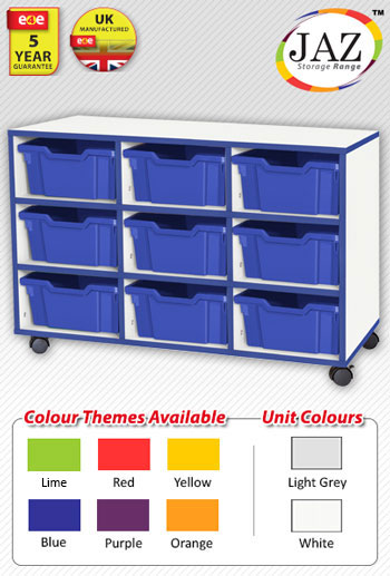 Jaz Storage Range - Triple Width Deep Tray Units