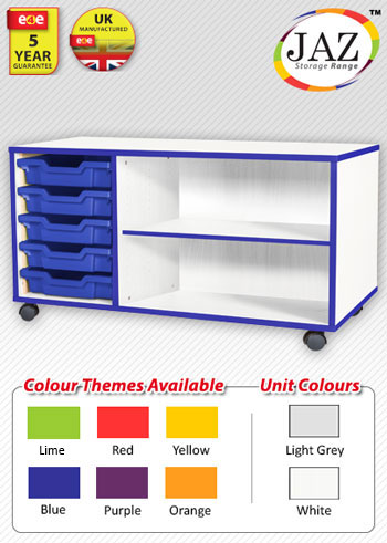 Jaz Storage Range - Triple Width Tray with Open Storage