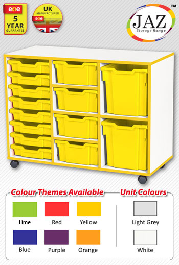 Jaz Storage Range - Triple Width Variety Tray Units