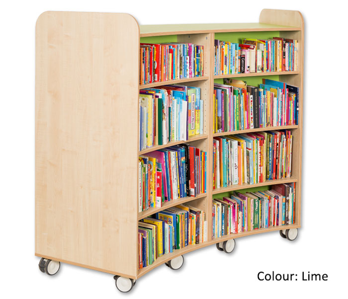 KubbyClass Curved Double Sided Library Bookcase - 4 Heights Available