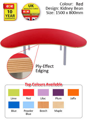 KubbyClass Kidney Bean Table - 1500 x 800mm