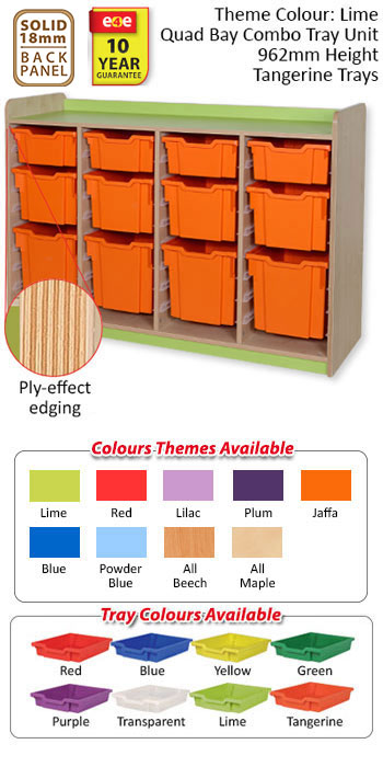 KubbyClass� Quad Bay Combination Tray Units - 5 Heights