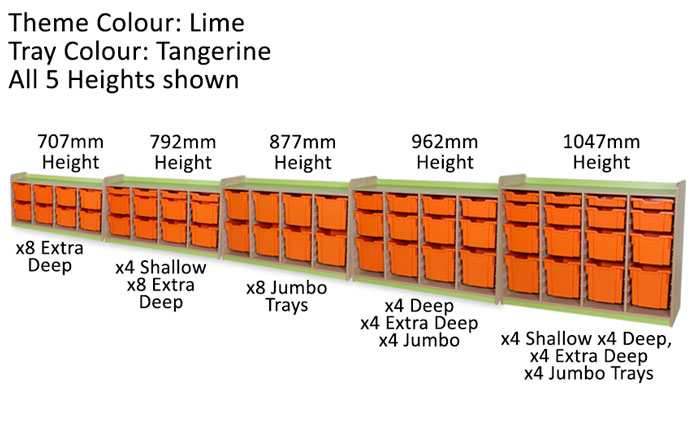 KubbyClass Quad Bay Combination Tray Units - 5 Heights