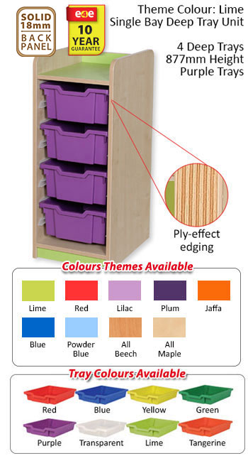 KubbyClass Single Bay Deep Tray Units - 5 Heights