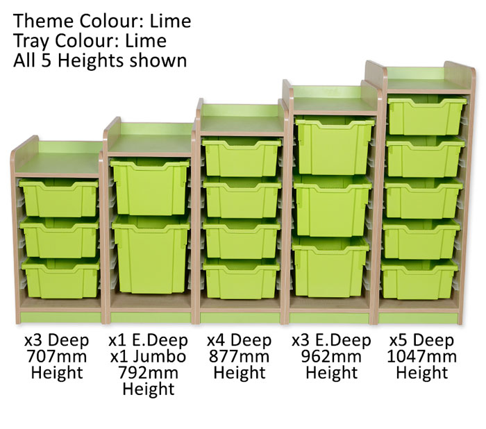 KubbyClass Single Bay Deep Tray Units - 5 Heights