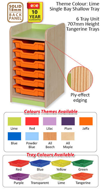 KubbyClass Single Bay Shallow Tray Units - 5 Heights