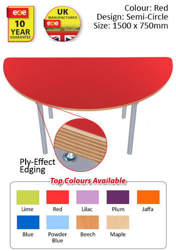 KubbyClass Semi-Circle Table 1500 x 750mm