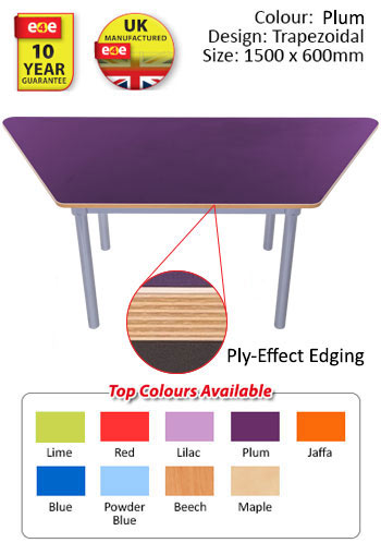 KubbyClass Trapezoidal Table - 1500 x 600mm