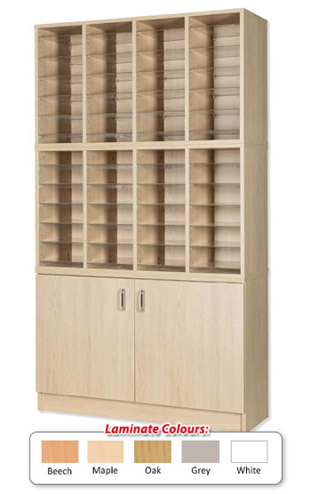 48 Space Pigeonhole Unit with Cupboard