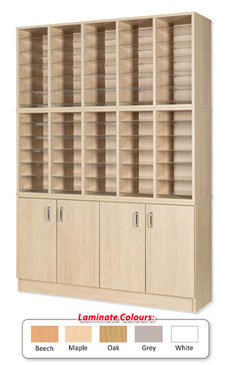 60 Space Pigeonhole Unit with Cupboard