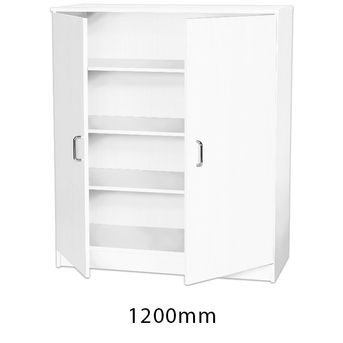 e4e Sturdy Storage White 1000mm Wide Premium Cupboard