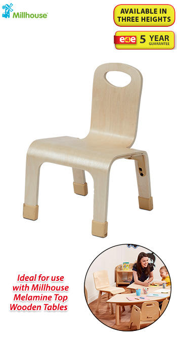 Wooden Stacking One Piece Chair - Pack of 4