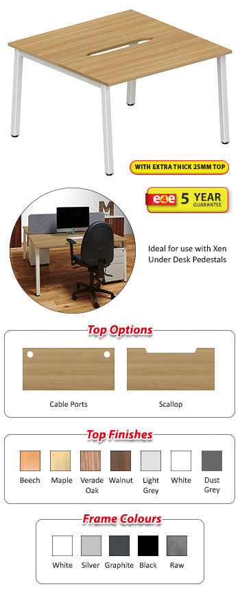 Xero 2 Person Back-To-Back Fixed Top Bench Desk