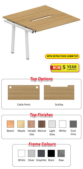 Xero 2 Person Back-To-Back Fixed Top Bench Desk - Add-on Unit