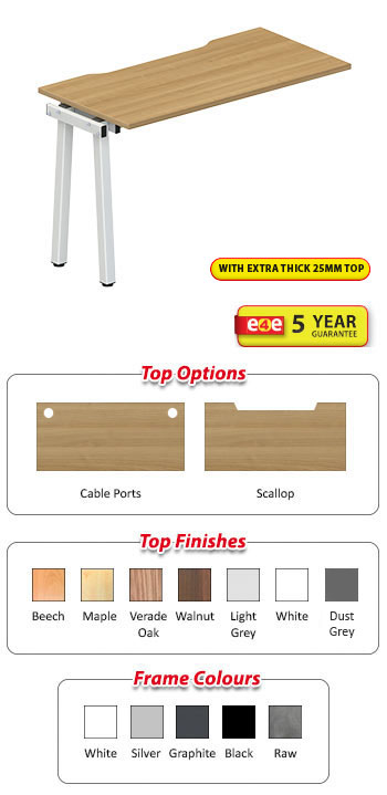 Xero Single Fixed Top Desk - Add-on Unit