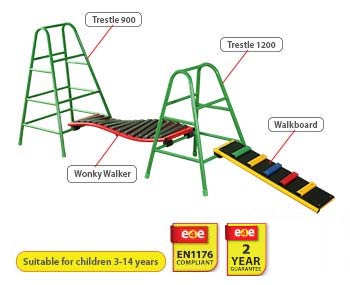 Set 2 - Four Piece Freestanding Outdoor Play Gym