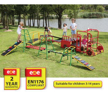 Freestanding Outdoor Play Gym - Complete Set - 16 Piece