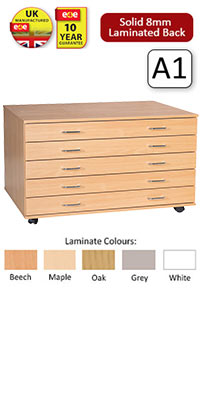 Ready Assembled 5 Drawer A1 Plan Chest