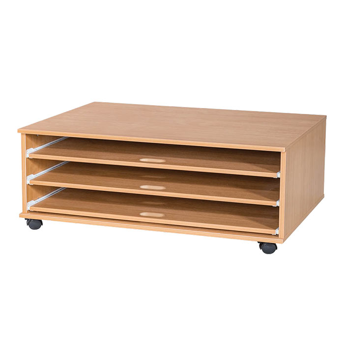 Ready Assembled 3 Sliding Shelves A1 Paper Storage Ready Assembled 3 Sliding Shelves A1 Paper Storage