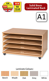 Ready Assembled 4 Sliding Shelves A1 Paper Storage 