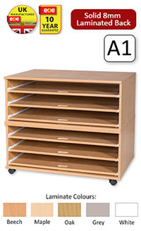 Ready Assembled 6 Sliding Shelves A1 Paper Storage