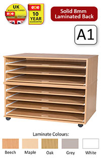 Ready Assembled 7 Sliding Shelves A1 Paper Storage