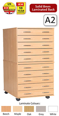 Ready Assembled 10 Drawer A2 Plan Chest