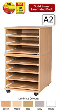 Ready Assembled 7 Sliding Shelves A2 Paper Storage 